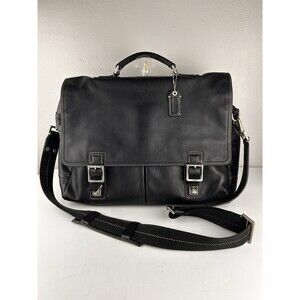 Vintage Coach Briefcase Messenger Black Bag 5A06 Black Y2k